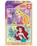 Puzzle pentru copii Educa din 2 x 25 de piese - Prințese Disney - 1t