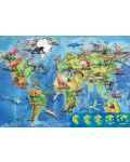 Puzzle pentru copii Educa din 150 de piese - Harta lumii cu dinozauri - 2t