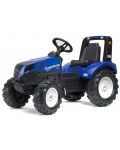 Tractor pentru copii Falk - New Holland, cu pedale, albastru - 1t