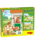 Puzzle pentru copii Haba - Animale de ferma, 3 buc - 1t