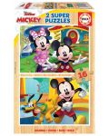 Puzzle pentru copii Educa din 2 x 16 de piese - Mickey și Minnie - 1t