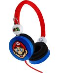 Căști pentru copii OTL Technologies - Core Super Mario, albastru /roșu - 1t