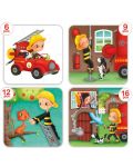 Puzzle progresiv pentru copii 4 in 1 Eurekakids - Pompier - 2t