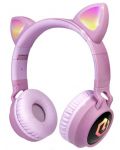 Casti pentru copii PowerLocus - Buddy Ears, wireless, roz - 1t