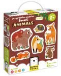 Puzzle pentru copii Banana Panda 9 în 1 - Animalele din pădure - 1t