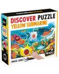 Puzzle educațional pentru copii Headu - Submarin galben - 1t