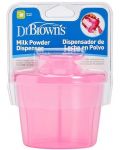 Dozator de lapte uscat Dr. Brown's - trei doze, roz - 2t
