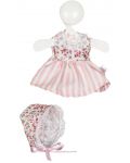 Haine pentru păpuși Asi Dolls - Chikita, pălărie și rochie cu flori, 21 cm - 1t