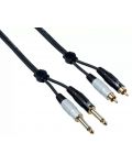 Cablu dublu Bespeco - EAY2JR150, 6,3 mm/RCA, 1,5 m, negru - 1t