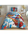 Set lenjerie de pat de o persoană cu pătură TAC Licensed - Spiderman Hero - 1t