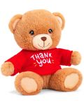 Keel Toys Keeleco - Ursuleț de pluș cu tricou roșu Thank you, 15 cm - 1t