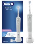 Periuță de dinți electrică Oral-B - Vitality 100 Sensi Ultra Box, albă - 2t