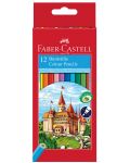 Set creioane colorate Faber-Castell - Castel, 12 culori - 1t