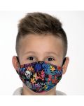 Masca de protectie pentru copii  - Graffiti, doua straturi, cu clema metalica, 6-12 ani - 1t
