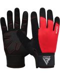 Mănuși de fitness RDX - W1 Full Finger+, roșu/negru - 1t