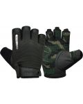 Mănuși de fitness RDX - T2 Half, negru/verde - 1t