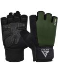 Mănuși de fitness RDX - W1 Half+, verde/negru - 1t