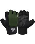 Mănuși de fitness RDX - W1 Half+, verde/negru - 2t
