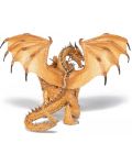 Figurina Papo Fantasу World - Dragon cu doua capete, auriu - 3t