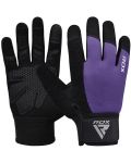 Mănuși de fitness RDX - W1 Full Finger, violet/negru - 1t
