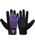 Mănuși de fitness RDX - W1 Full Finger, violet/negru - 2t