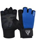 Mănuși de fitness RDX - W1 Half+, albastru/negru - 1t