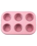 Formă de copt pentru 6 muffins Morello - Pink, 26.5 x 18.5 cm, roz - 1t