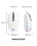 Mouse gaming Logitech - G102 Lightsync, optic, RGB, alb - 9t