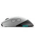 Mouse de gaming Alienware - 610M, optic, wireless, Lunar Light - 3t
