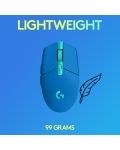 Mouse gaming Logitech - G305 Lightspeed, optic, albastru - 6t