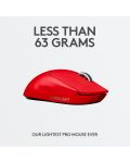 Mouse de gaming Logitech - Pro X Superlight, fără fir, roșu - 3t