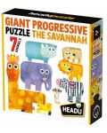 Puzzle progresiv uriaș Headu - Savana, 7 bucăți - 1t