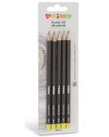 Creioane cu grafit Primo HB - Hexagonale, 5 bucati - 1t