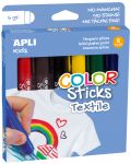 Set batoane guase APLI - Pentru material textil, 6 culori - 1t