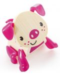 Jucarie pentru copii din bambus Hape - Animal mini Porc - 1t