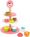 Set de joc Tooky Toy - cupcakes si deserturi din lemn pe o tava - 1t