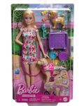 Set joc Barbie - Barbie cu cățeluși și un câine în scaun cu roțile - 4t