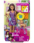 Set de jucărie Barbie - Păpușă cu cățeluș pentru adoptare - 1t