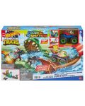 Set de joc Hot Wheels Monster Trucks - Swamp Chomp, cu mașină  - 4t