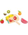 Tooky Toy - Set de tăiat fructe cu placă de tăiat și cuțit - 5t