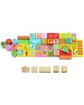 Set de joaca Kruzzel - Blocuri colorate din lemn in cutie-sortator - 5t