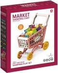 Set de joaca Market - Carucior pentru cumparaturi cu accesorii, 56 piese, roz - 2t
