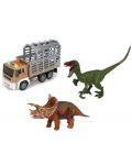 Set pentru joc Raya Toys - Camion cu dinozauri, cu muzică și lumini, 1:16 - 1t