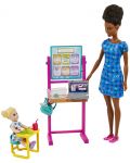 Set de joc Barbie You can be anything - Profesoară cu părul negru și un laptop - 2t
