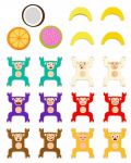Set de joacă Battat - Maimuțe colorate din lemn pentru stivuire - 3t