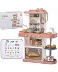 Raya Toys - Bucătărie pentru copii cu apă și abur, roz - 2t