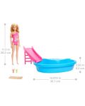 Set de joaca Mattel Barbie - Barbie  cu piscina si tobogan - 6t