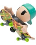 Set de joc Tech Deck SK8 Crew - Skateboard pentru degete cu figurină, cu pălărie verde - 3t