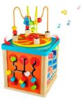 Jucărie interactivă Acool Toy - Cub educațional muzical din lemn - 2t