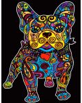 Tablou de colorat ColorVelvet - Bulldog francez, 29,7 x 21 cm - 1t
